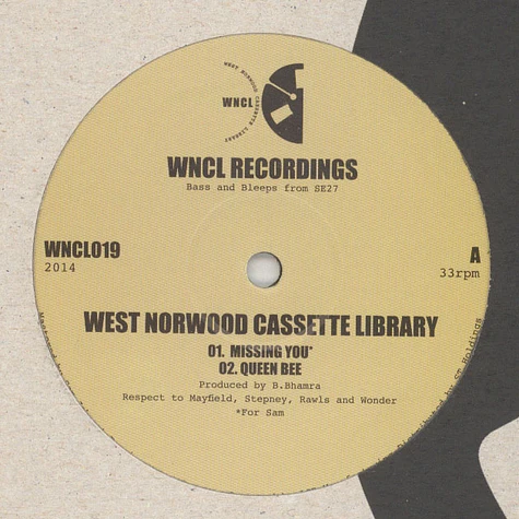 West Norwood Cassette Library - Missing You EP