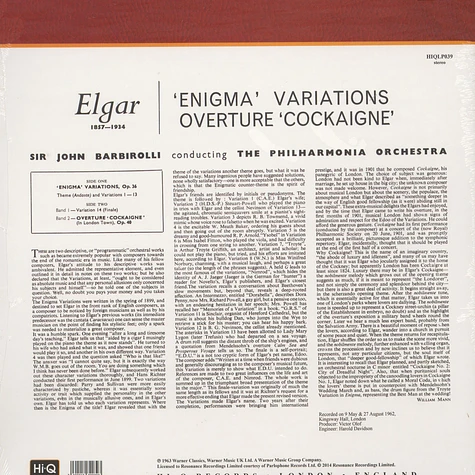 Barbirolli / Philharmonia Orchestra - Elgar Enigma Variations