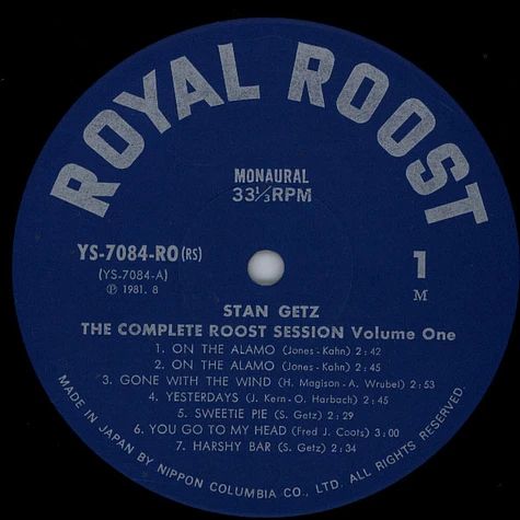 Stan Getz - The Complete Roost Session - Split Kick - Volume 1