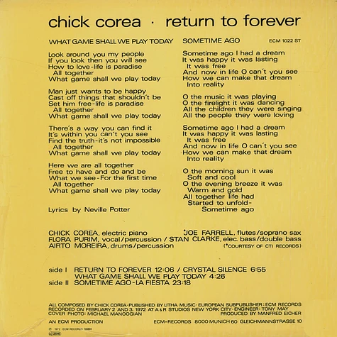 Chick Corea - Return To Forever