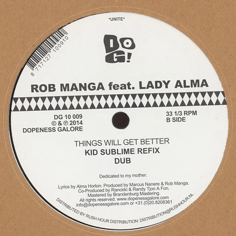 Rob Manga - Things Will Get Better Feat. Lady Alma