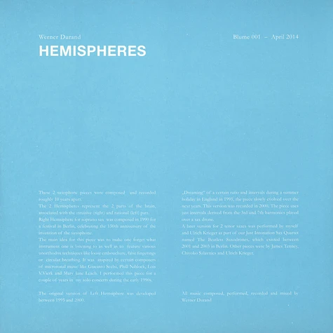 Werner Durand - Hemispheres