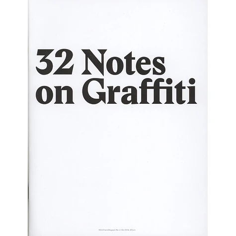 Klickklack - Volume 2 - 32 Notes On Graffiti