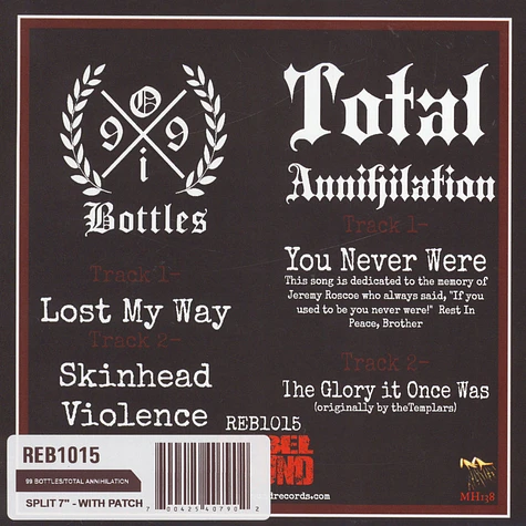 99 Bottles / Total Annihalation - Split