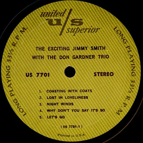 Jimmy Smith - The Exciting Jimmy Smith With The Don Gardner Trio