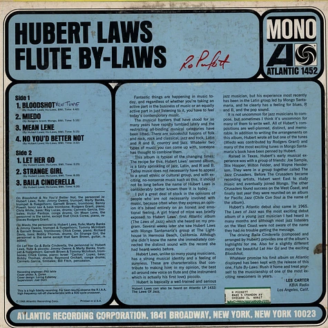 Hubert Laws - Flute By Laws