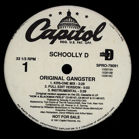 Schoolly D - Original Gangster