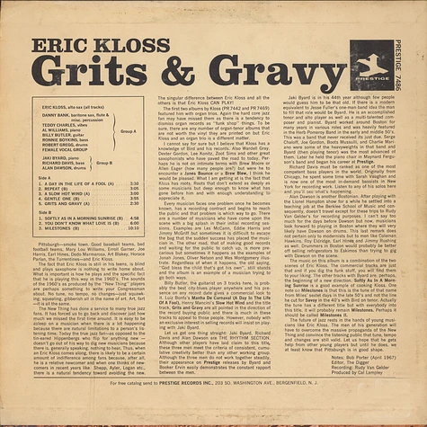 Eric Kloss - Grits & Gravy