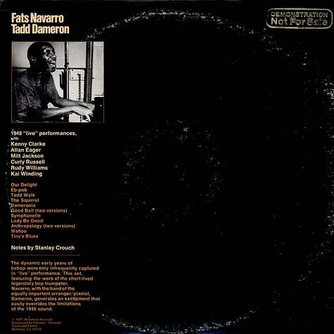Fats Navarro Featured With Tadd Dameron And His Band - Featured With The Tadd Dameron Band