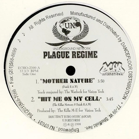 Plague Regime - Mother Nature / Hit Me On The Cell / 2-1-5