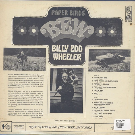 Billy Edd Wheeler - Paper Birds