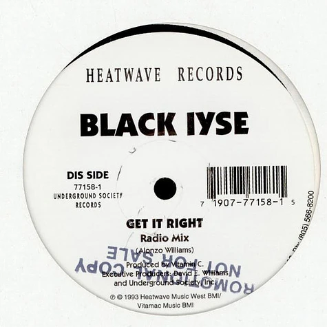 Black Iyse - Get It Right / Drop It Girl