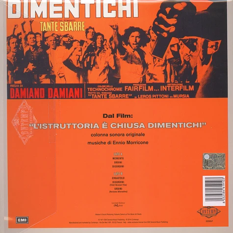 Ennio Morricone - OST L'Istruttoria E' Chiusa: Dimentichi Black Vinyl Edition