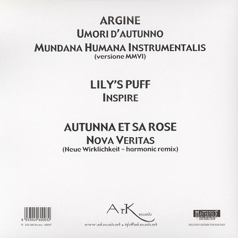 Argine / Autunna Et Sa Rose / Lily's Puff - Acqua Mossa