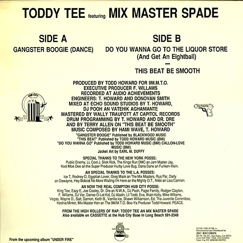 Toddy Tee Featuring Mixmaster Spade - Gangster Boogie / Do You Wanna Go To The Liquor Store