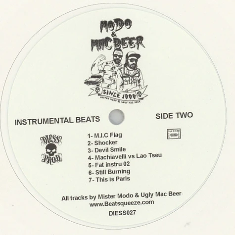 Mister Modo & Ugly Mac Beer - Instrumental Beats Volume 1 White Vinyl Edition