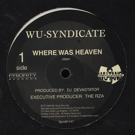 Wu Syndicate - Where Was Heaven / Thug War