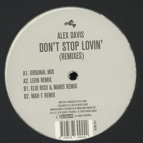 Alex Davis - Don´t Stop Lovin Remixes