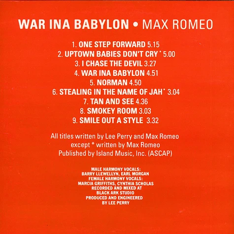 Max Romeo & The Upsetters - War Ina Babylon