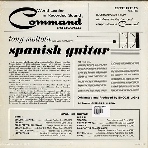 Tony Mottola And His Orchestra - Spanish Guitar