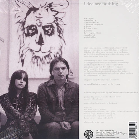 Tess Parks & Anton Newcombe - I Declare Nothing