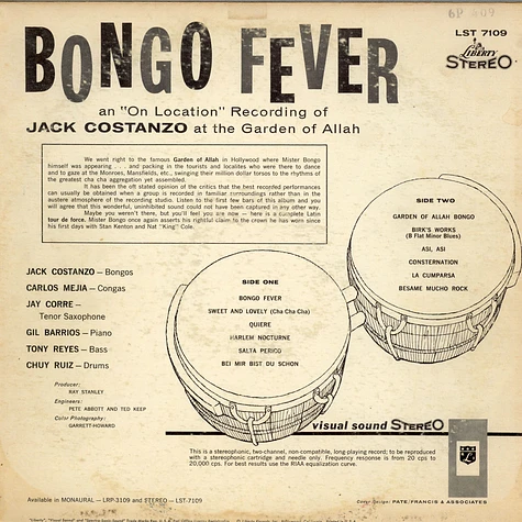 Jack Costanzo - Bongo Fever Jack Costanzo At The Garden Of Allah