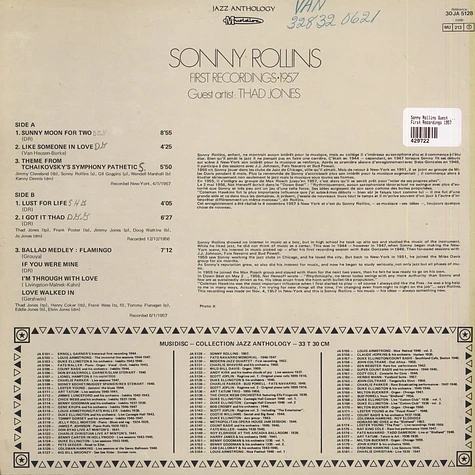 Sonny Rollins Guest Artist : Thad Jones - First Recordings 1957