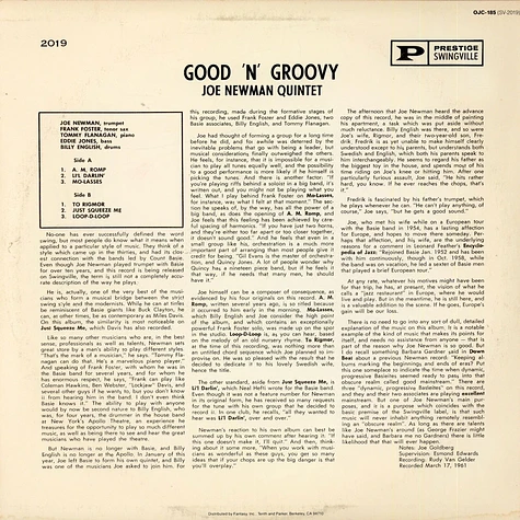 Joe Newman With Frank Foster - Good 'N' Groovy