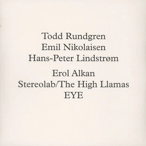 Todd Rundgren / Emil Nikolaisen / Hans-Peter Lindstrom - Runddans Remixed