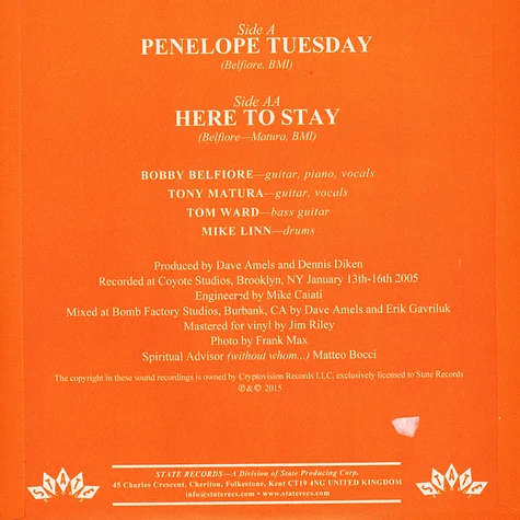 The Optic Nerve - Penelope Tuesday/here To Stay