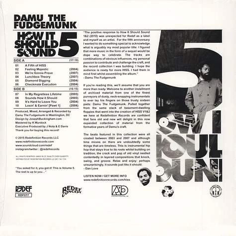 Damu The Fudgemunk - How It Should Sound Volume 5 Black Vinyl Edition