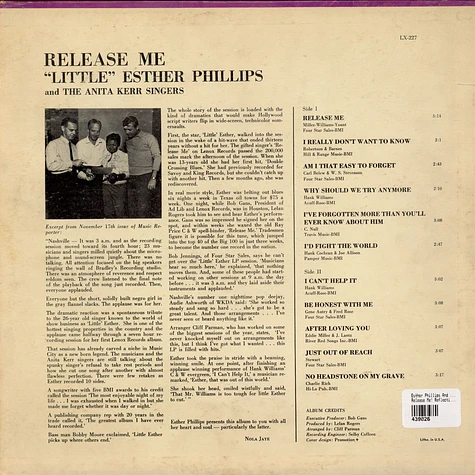 Esther Phillips And The Anita Kerr Singers - Release Me! Reflections Of Country And Western Greats