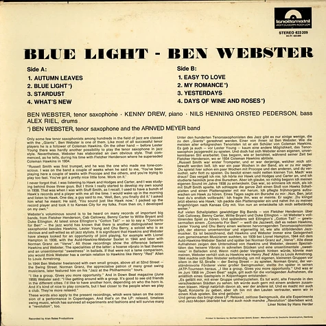 Ben Webster - Blue Light