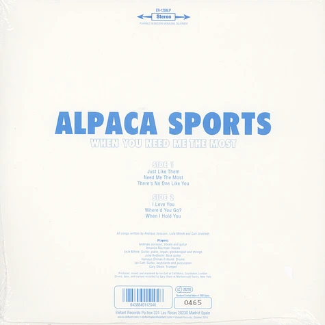Alpaca Sports - When You Need me The Most
