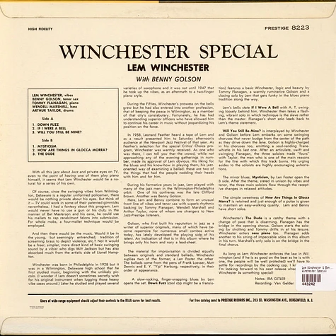 Lem Winchester & Benny Golson - Winchester Special