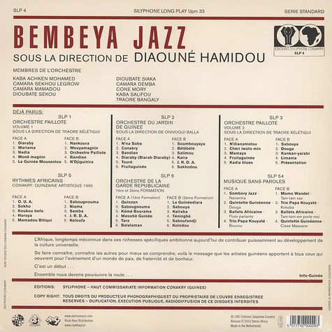 Bembeya Jazz - Sous La Direction De Diaoune Hamidou