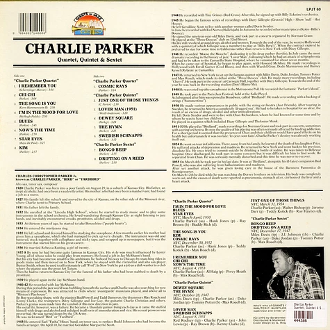 Charlie Parker - Apex Of Be Bop 1944 - 1954