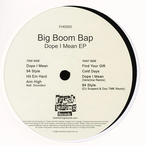 Big Boom Bap - Dope I Mean EP
