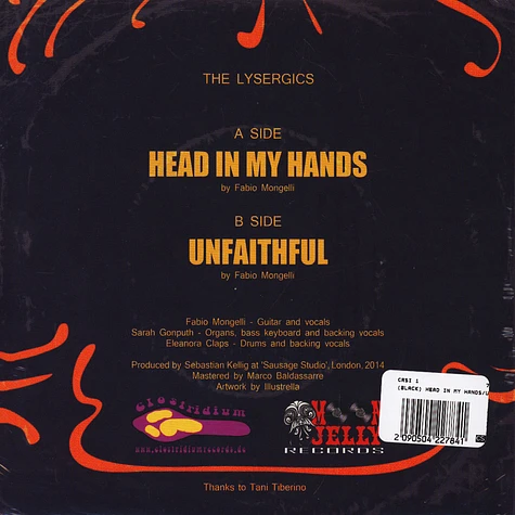 Lysergics - Head In My Hands / Unfaithful Black Vinyl Edition