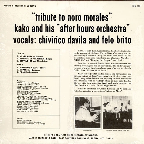 Kako And His After Hours Orchestra - Tributo A Noro