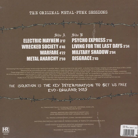 Warfare - Metal Anarchy: Original Metal Punk Sess Colored Vinyl Edition