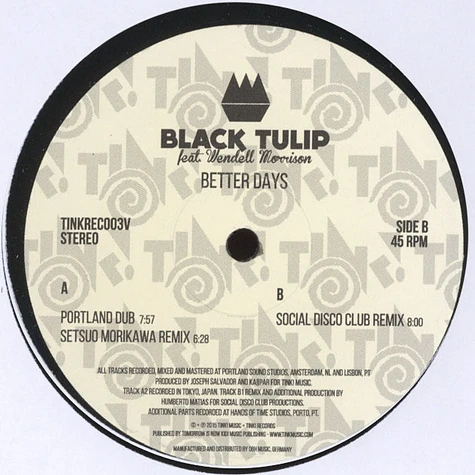 Black Tulip - Better Days Feat. Wendell Morrison