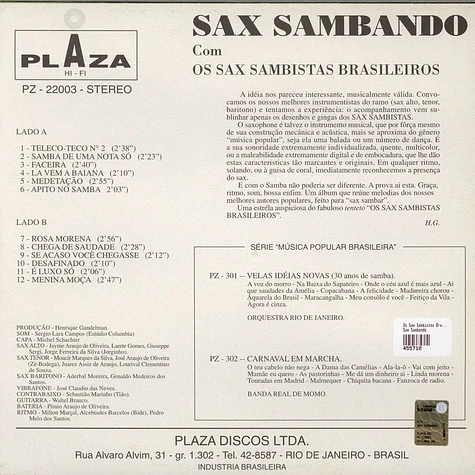 Os Sax Sambistas Brasileiros - Sax Sambando