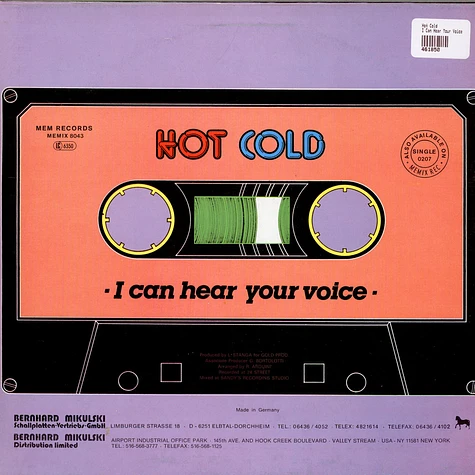 Hot Cold - I Can Hear Your Voice