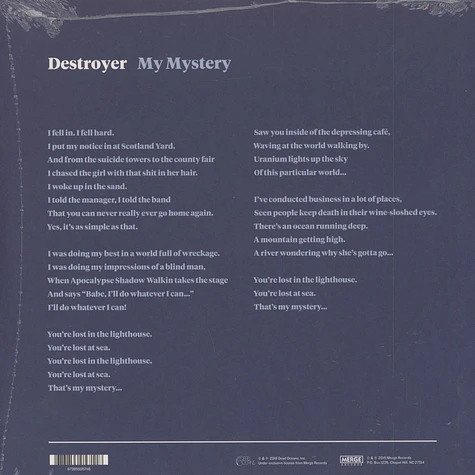 Destroyer - My Mystery / My Mystery (Remix)