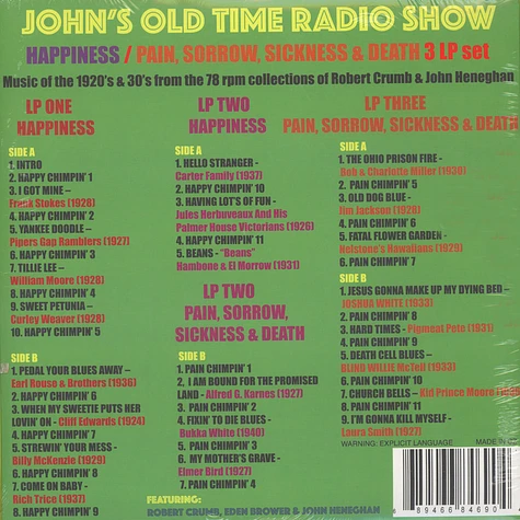 Robert Crumb, Eden Brower & John Heneghan - John's Old Time Radio Show