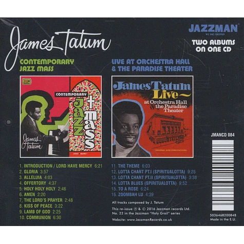 The James Tatum Trio Plus - Contemporary Jazz Mass / Live at Orchestra Hall