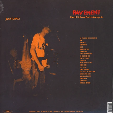 Pavement - Live At Uptown Bar In Minneapolis June 11, 1992 KXXR 180g Vinyl Edition
