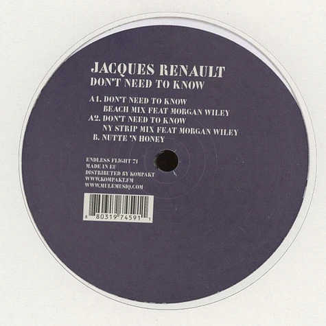 Jacques Renault - Don't Need To Know