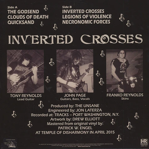 The Unsane - Inverted Crosses Black Vinyl Edition